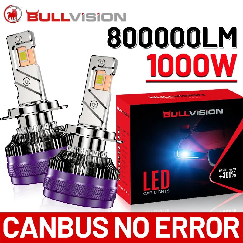Bullvision LED Ʈ ͺ ڵ Ȱ, 800000LM 1000W H4 H7 H11 LED CANbus K5C K6C H1 H8 9005 9006 HB3 HB4 9012 HIR2 6000K